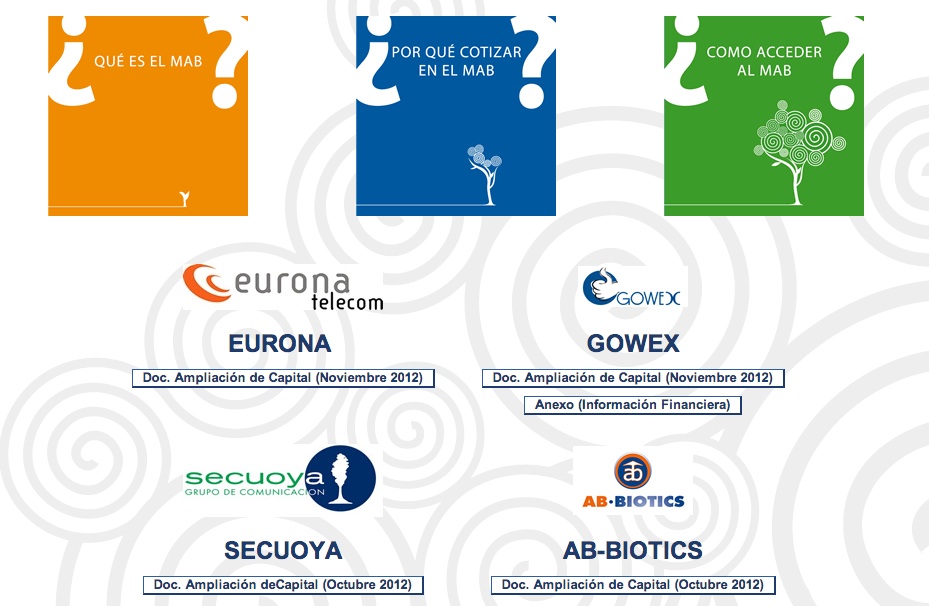 Ampliaciones Capital MAB (noviembre 2012)