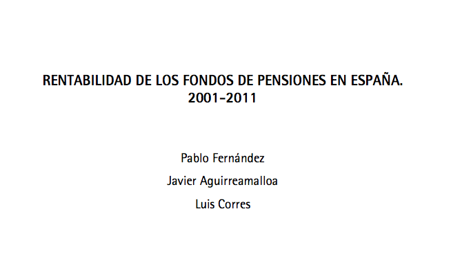 Rentabilidad Fondos Pensiones (dic 2001 - dic 2011)