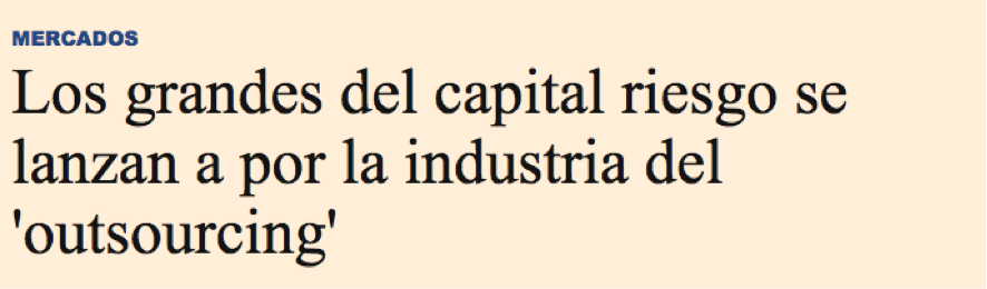 capital riesgo y outsourcing 2016